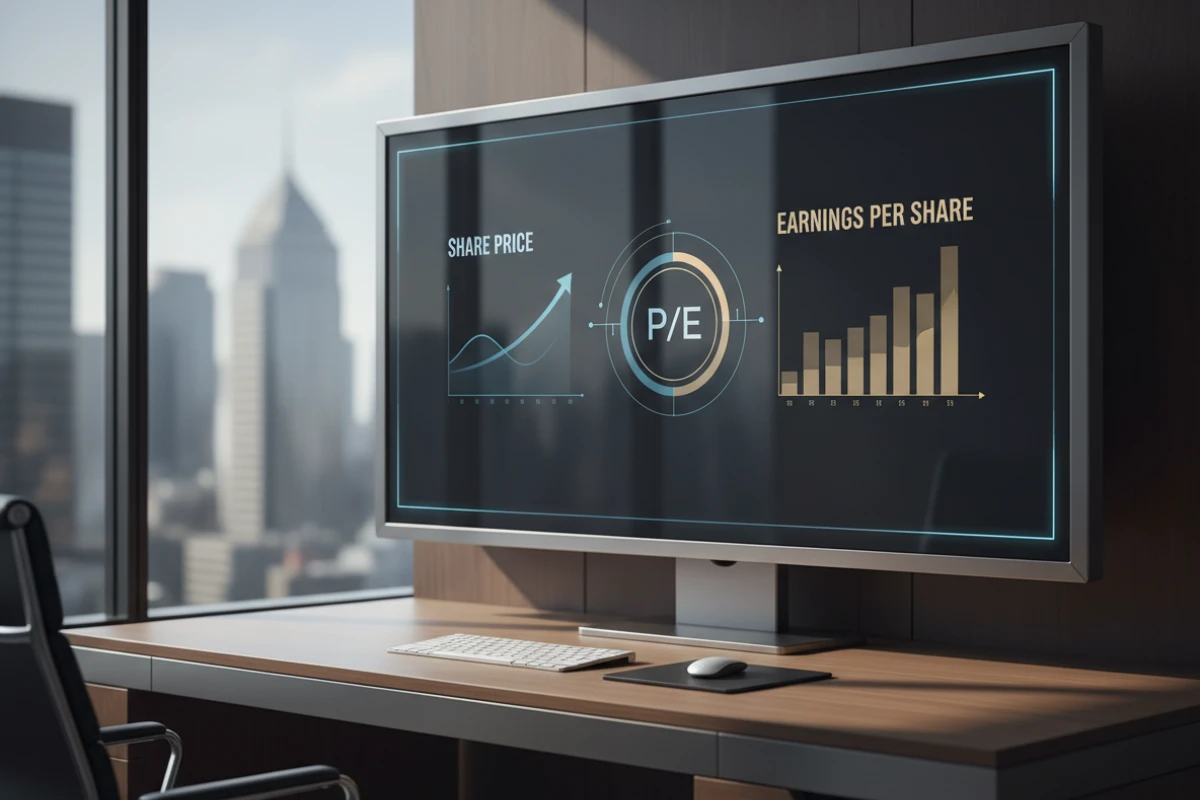 What is a PE ratio illustrated by comparing share price with earnings per share
