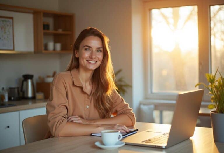 A woman starting the day in the kitchen doing her Morning Routines