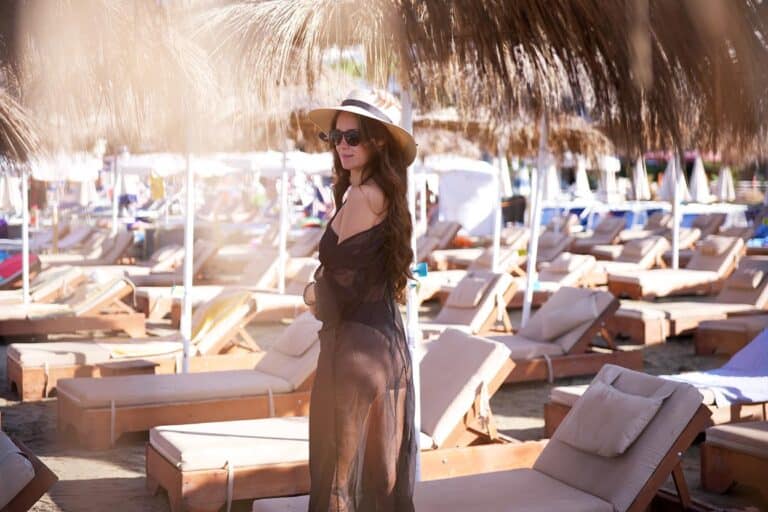 Stylish woman on a beach